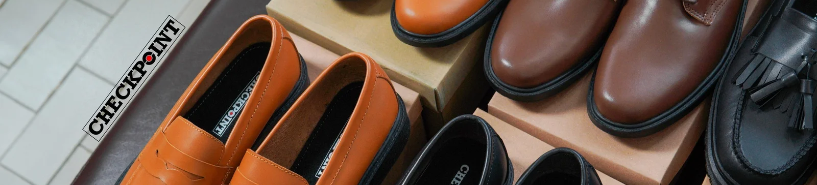 Checkpoint shoes on display